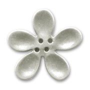 Orchid Button 30mm Old Silver tone x1