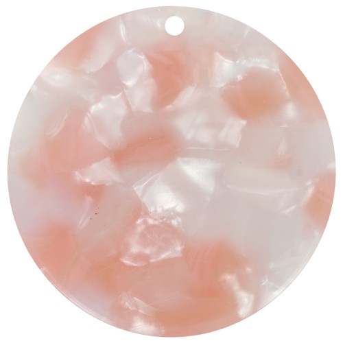 35mm Round acetate XXL pendant - Tortoiseshell - Light Pink - Salmon x1