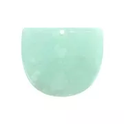 Pendentif demi-lune en acétate 29x34 mm - Ecaille de tortue Mint nacré x1