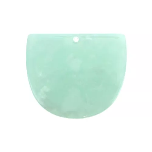 29x34mm Acetate half moon pendant - Tortoiseshell - Pearly Mint x1