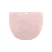 Pendentif demi-lune en acétate 29x34 mm - Ecaille de tortue Rose nacré x1