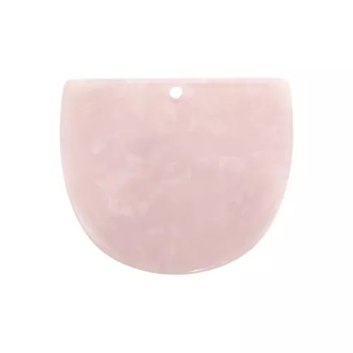 29x34mm Acetate half moon pendant - Tortoiseshell - Pearly Pink x1
