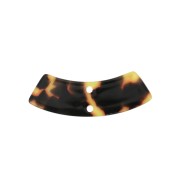 31x11mm Curved Rectangular Acetate spacer - Tortoiseshell - Black - Brown x1|raw }}