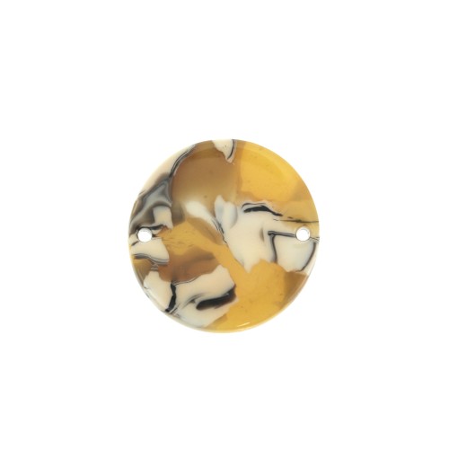 20mm Round acetate spacer - Tortoiseshell - Ochre - White x1