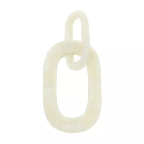 62x26mm XXL links acetate Pendant - Tortoiseshell - Pearl White x1
