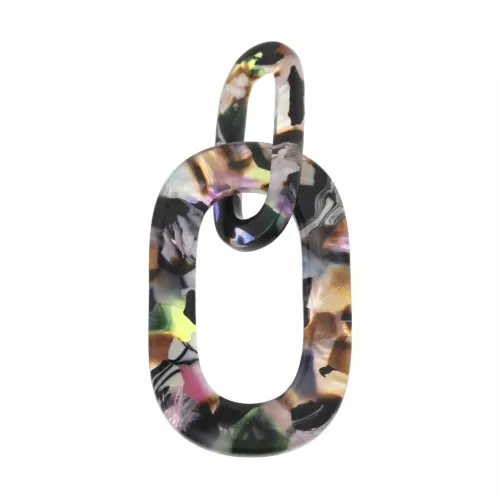 62x26mm XXL links acetate Pendant - Tortoiseshell - Purple - Brown x1