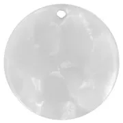 18.5mm Round acetate sequin - Tortoiseshell - Pearl White x1