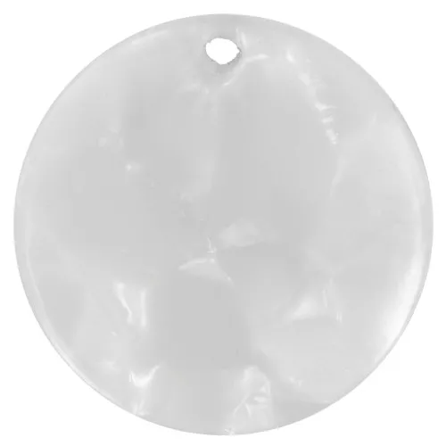 18.5mm Round acetate sequin - Tortoiseshell - Pearl White x1
