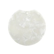 35x36.5mm Round acetate pendant - Tortoiseshell - Pearl White x1|raw }}