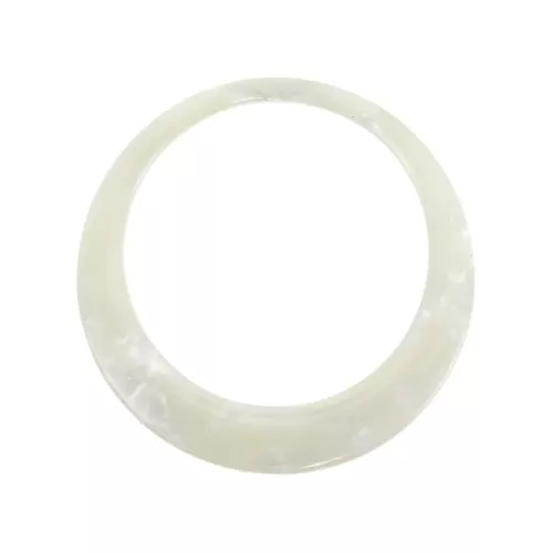 33.5mm Round hollowed out acetate spacer/pendant - Tortoiseshell - Pearl White x1