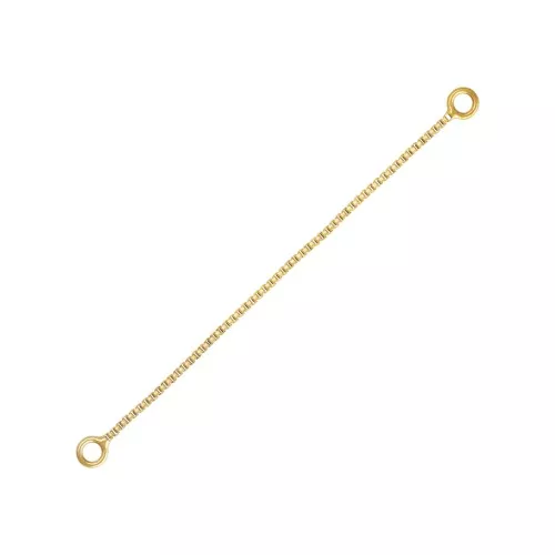 50x0.85mm Gold filled Diamond cut box mesh extension chain with 2 rins x1