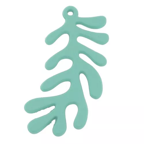 32x16 Rubber coated coral pendant - Mint x1