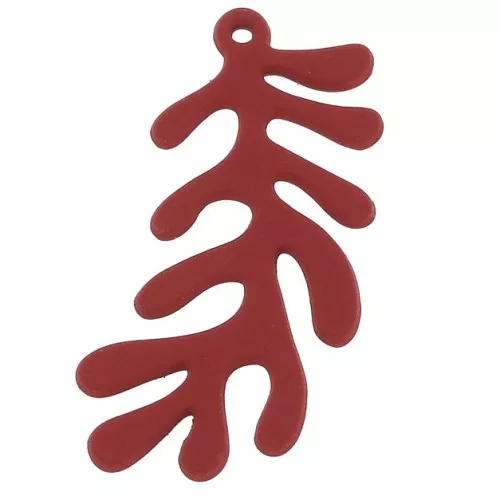 32x16 Rubber coated coral pendant - Red x1
