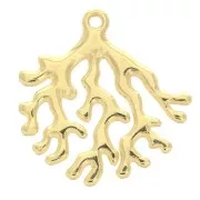 30x29mm Zamac coral pendant - fine Gold plated x1