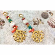 30x29mm Zamac coral pendant - fine Gold plated x1