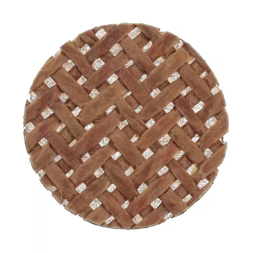 25mm Flat woven bamboo disc - Light Brown x1