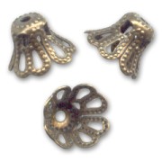 Bead caps 7mm Bronze tone x10|raw }}