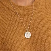 Sterling silver medal charm 27mm to engrave x1