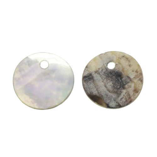 11.5mm Mother-of-pearl round sequin - Natural x5