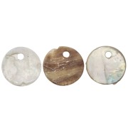 10mm Mother-of-pearl round sequin - Natural x6