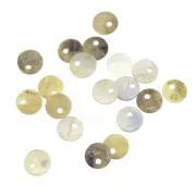 6mm Mother-of-pearl round sequin - Natural x20