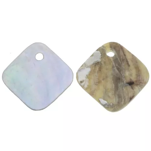 14mm Mother-of-pearl rhombus sequin - Natural x4