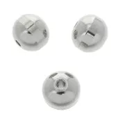 7x8mm 304 Stainless steel Flat worked round beads x4
