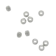2x3mm 304 Stainless steel large hole textured round beads x4|raw }}