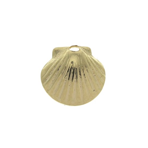 7.5x8mm Brass mini shell charm - Gold Plated x1