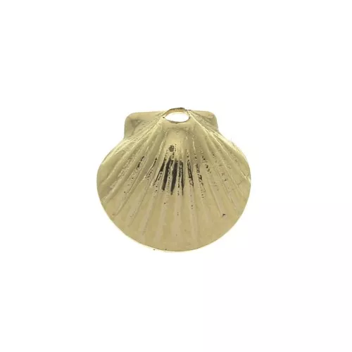 7.5x8mm Brass mini shell charm - Gold Plated x1