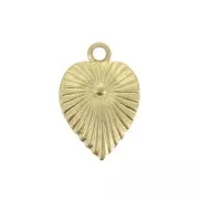 Charm leaf worked 11.5x8 mm - Gilded with fine satin gold x1