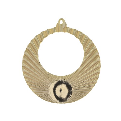 38x34mm Pleated effect hoop earring pendant for 10mm cabochon - Gold Plated x1