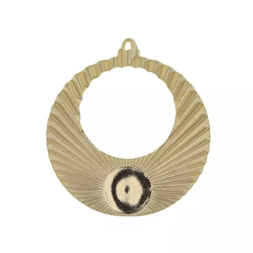 38x34mm Pleated effect hoop earring pendant for 10mm cabochon - Gold Plated x1