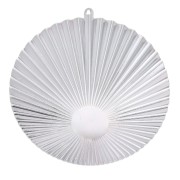 48x45mm Round pleated effect hoop earring pendant for 10mm cabochon - fine silvex1