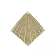 35x33mm Rhombus pleated effect pendant - Gold Plated x1