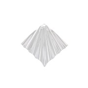 28x27mm Rhombus pleated effect pendant - fine silver plating x1|raw }}