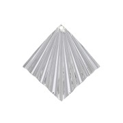 35x33mm Rhombus pleated effect pendant - fine silver plating x1|raw }}