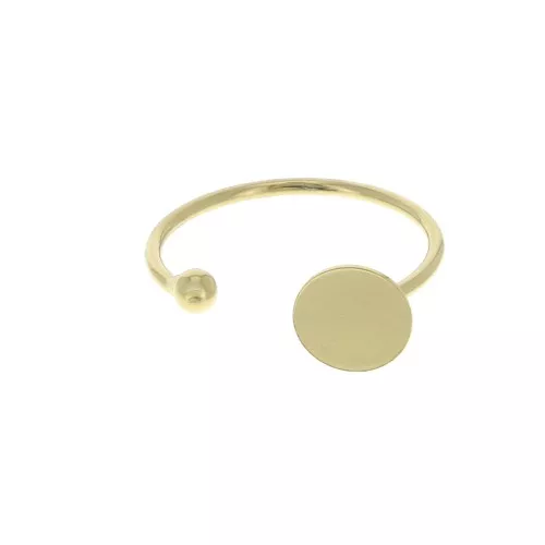 Adjustable ring for 8mm cabochon - Fine Gold Plated x1