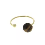 Adjustable ring for 8mm cabochon - Fine Gold Plated x1