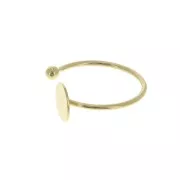 Adjustable ring for 8mm cabochon - Fine Gold Plated x1
