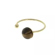 Adjustable ring for 8mm cabochon - Fine Gold Plated x1
