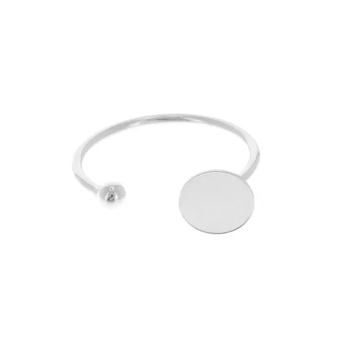 Adjustable ring for 8mm cabochon - fine silver plating x1