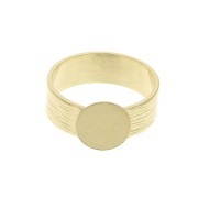 Adjustable striated ring for 10mm cabochon - Fine Gold Plated x1