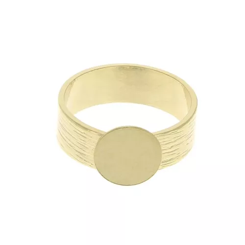 Adjustable striated ring for 10mm cabochon - Fine Gold Plated x1