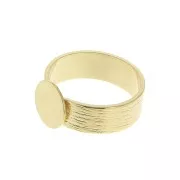Adjustable striated ring for 10mm cabochon - Fine Gold Plated x1