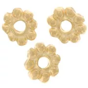 Rondelle beads flower 6 mm Fine gold plated x10