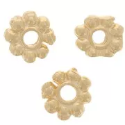 Rondelle beads flower 6 mm Fine gold plated x10