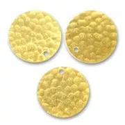Hammered sequins 16mm fine Gold plated x5