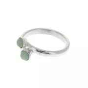 Adjustable double setting ring for a 4mm cabochon - fine silver plating x1