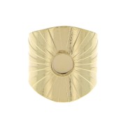 Adjustable wide ring for 6mm flat back cabochon - Fine Gold Plated x1|raw }}